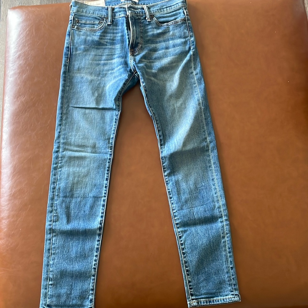 Abercrombie light blue jeans. Stretch material. Size Super Skinny 29w 30l.